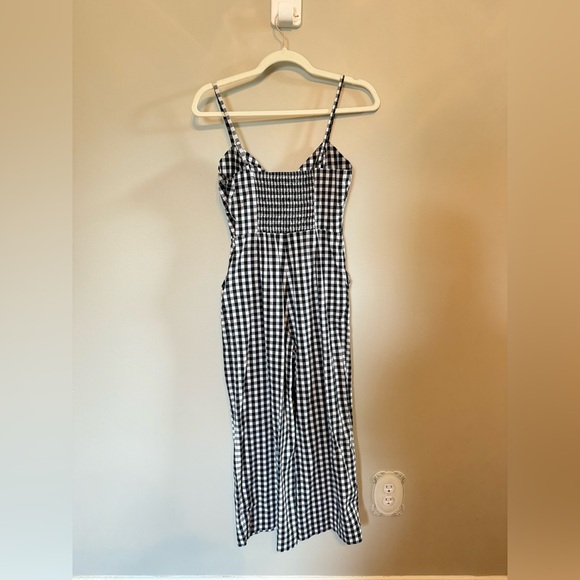 Giani Bini • Gingham Black and White Jumpsuit Sz XS Cutout Front Pockets‎ - Picture 6 of 10